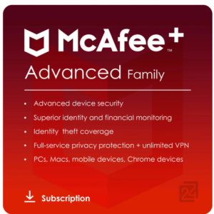 McAfee+ Advanced Family Unlimited Devices / 1 Year