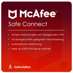 McAfee VPN Safe Connect - 5 Pcs - 1 Year