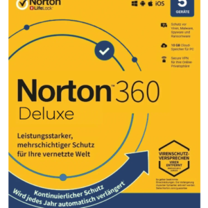 Norton 360 Deluxe, 50GB cloud backup, 5 PC - 1 year